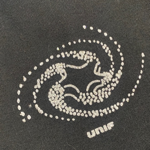 UNIF Black Short Sleeve Tee with Gemstone - Picture 2 of 3